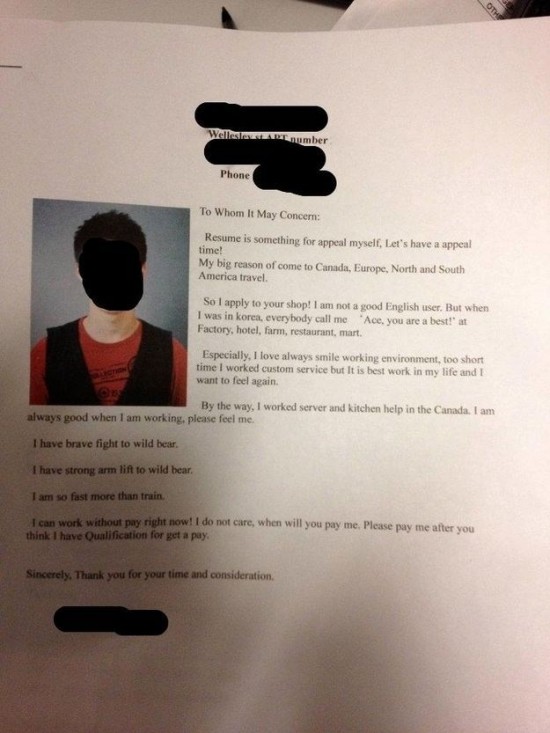 22 Hilarious Resumes and Job Applications - FunCage