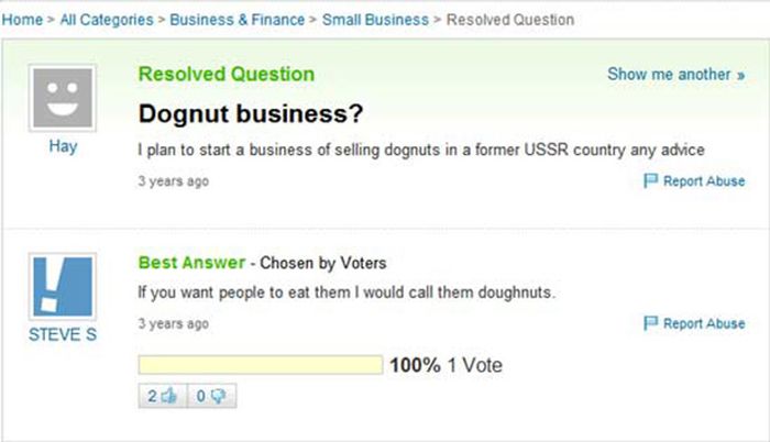 Funny Yahoo Answers Questions