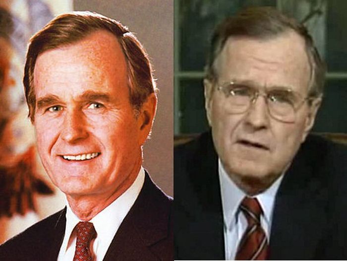 George H. W. Bush Before (1989) and After (1993)