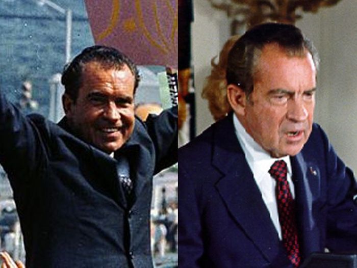 Richard Nixon Before (1968) and After (1974)