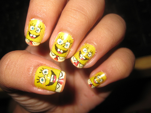 Sponge bob nails