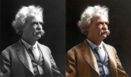 Mark Twain colored photo