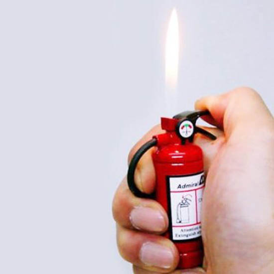 Fire extinguisher lighter