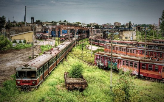 Częstochowa, Poland abandoned train depot