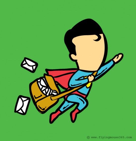 superman delivering mail