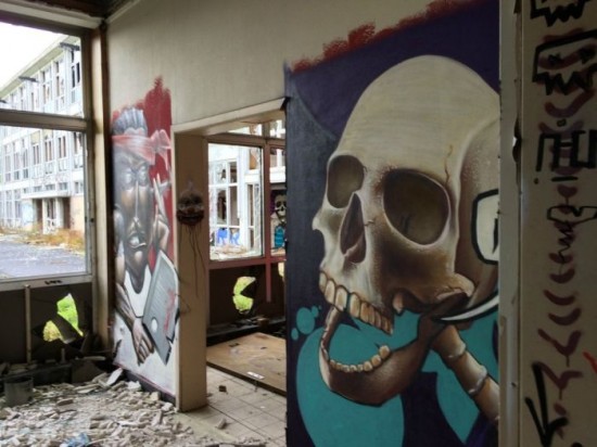 Graffiti Inside an Abandoned Nursing Home 016