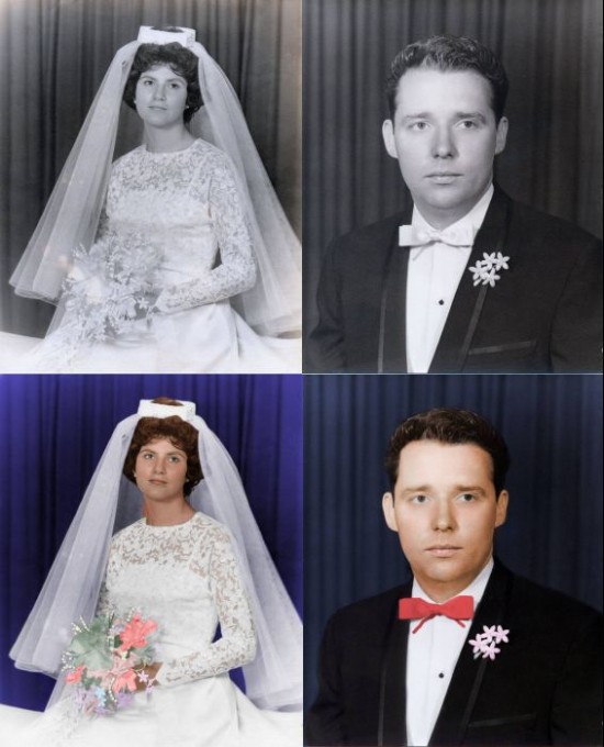 Just colorized a pair of wedding photos