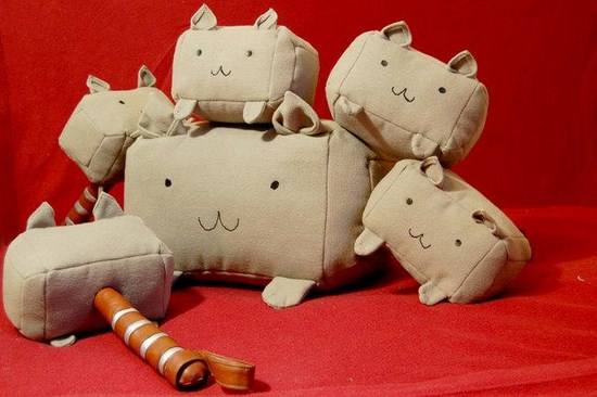 Plush Thor Hammers in the Shape of Kittens