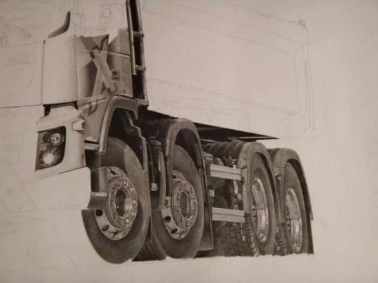 Beautiful pencil drawings of different vehicles 003