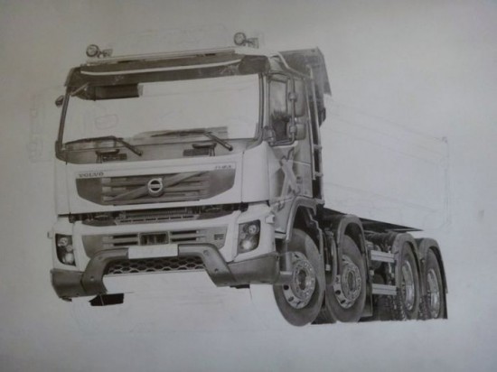 Beautiful pencil drawings of different vehicles 004