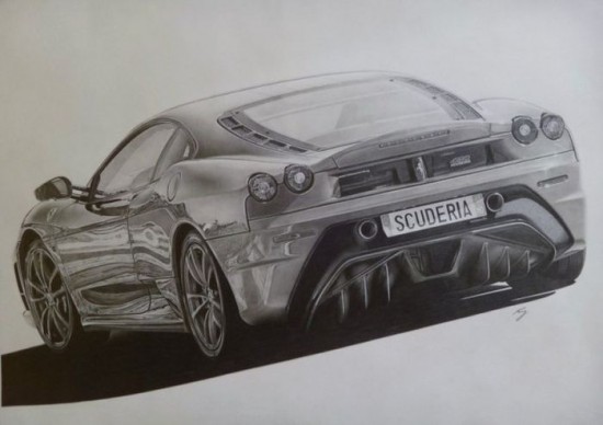 Beautiful pencil drawings of different vehicles 021