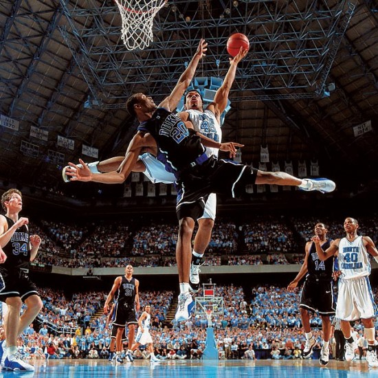 Casey Sanders and Julius Peppers - Chapel Hill, N.C., March 4, 2001