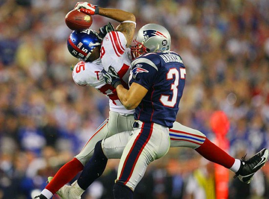 David Tyree and Rodney Harrison - Super Bowl XLII, Feb. 3, 2008