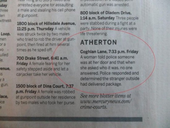 The police blotter of Atherton 009