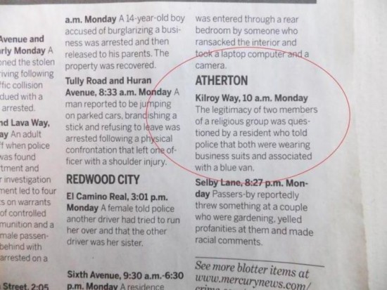 The police blotter of Atherton 012