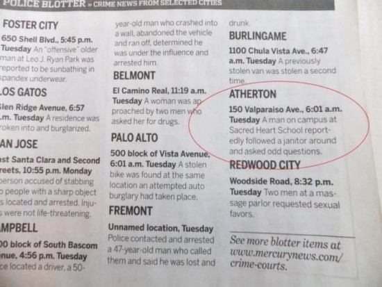 The police blotter of Atherton 014