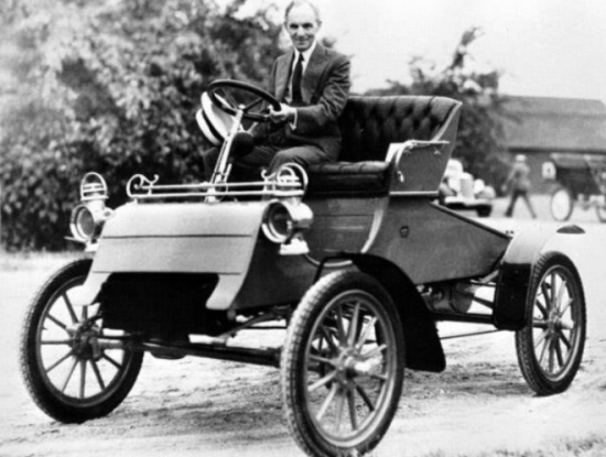 A photo of the first car Ford built in 1903
