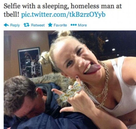 People posing with homeless people 001