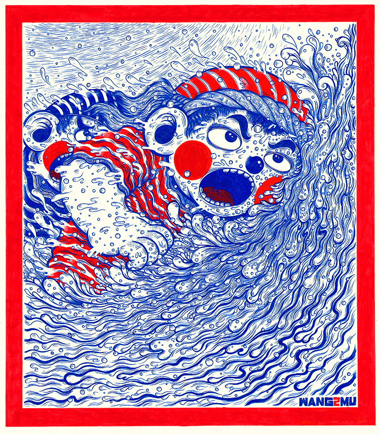 Ballpoint Pen Drawings By Wang2Mu 001