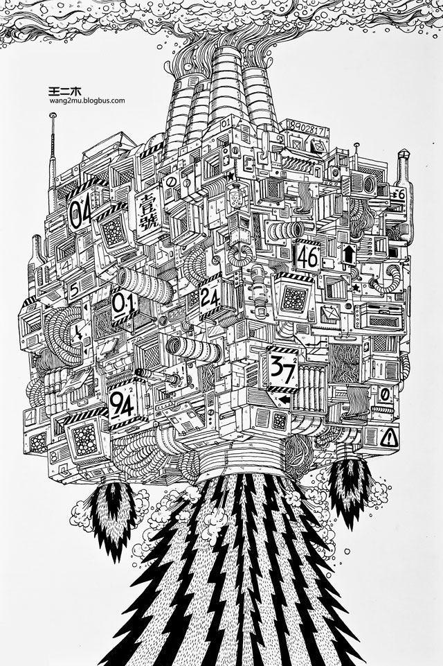 Ballpoint Pen Drawings By Wang2Mu 011