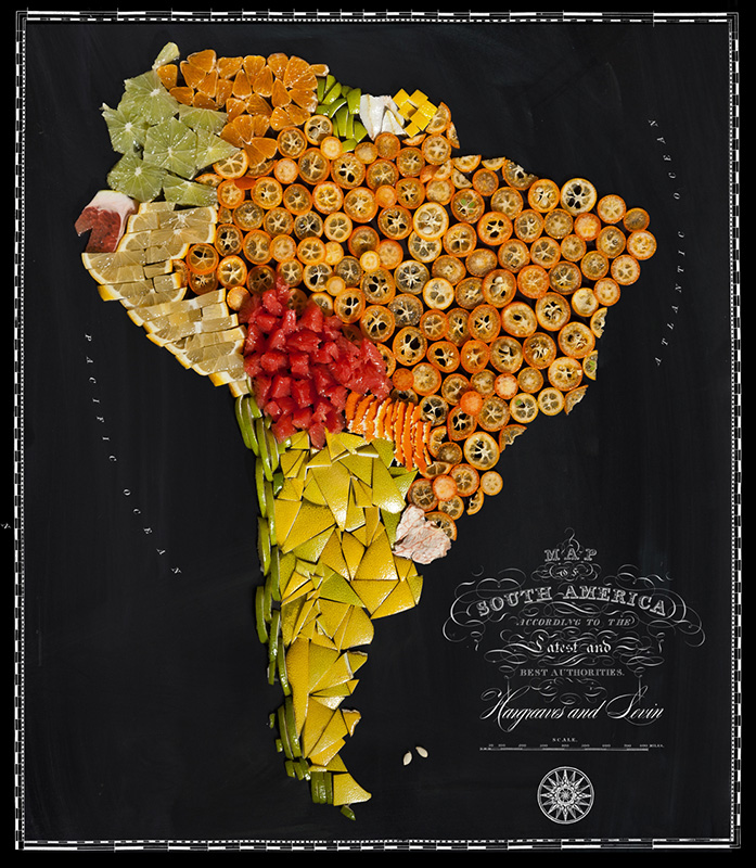 Beautiful Maps of Countries Made Out of Real Food 001