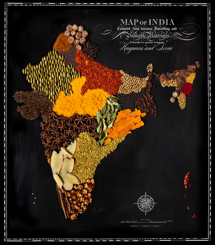 Beautiful Maps of Countries Made Out of Real Food 002