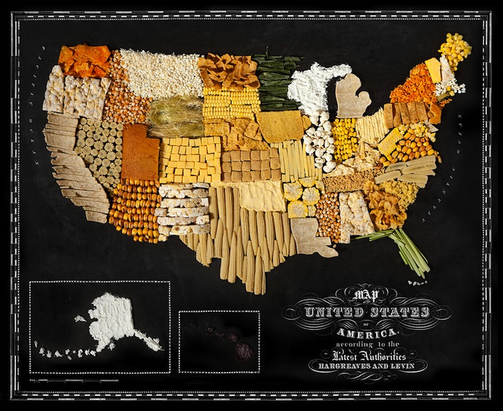 Beautiful Maps of Countries Made Out of Real Food 005