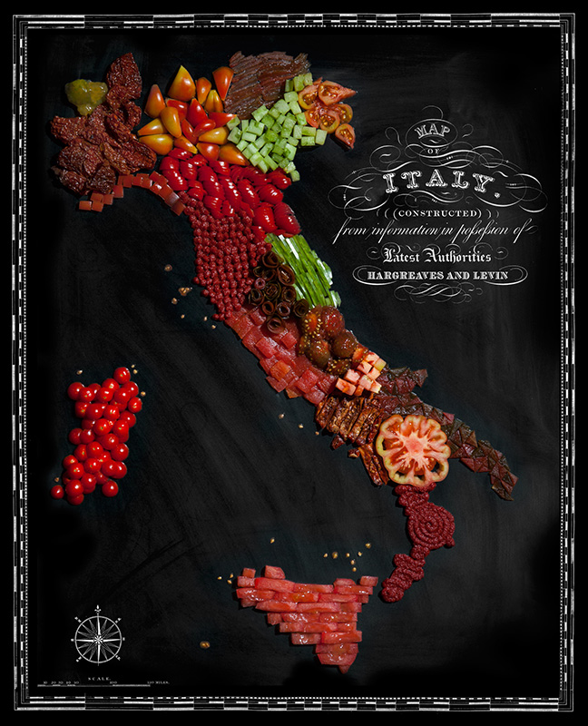 Beautiful Maps of Countries Made Out of Real Food 006