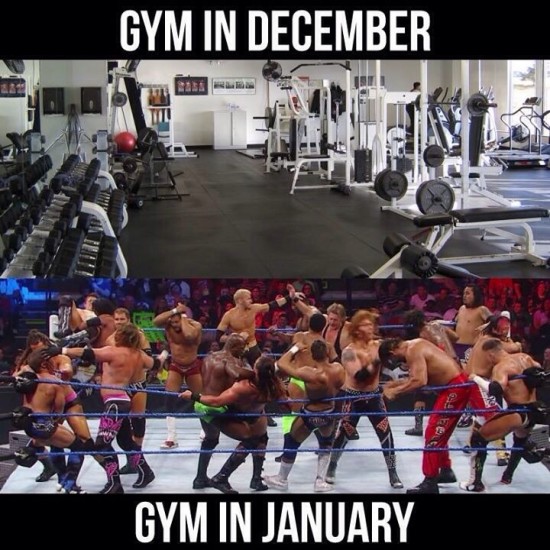 The gym in January