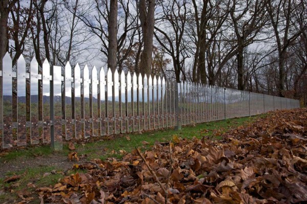 This Mirrored Fence Blends with the Seasons 001