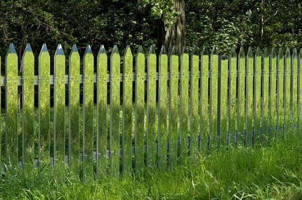 This Mirrored Fence Blends with the Seasons 002