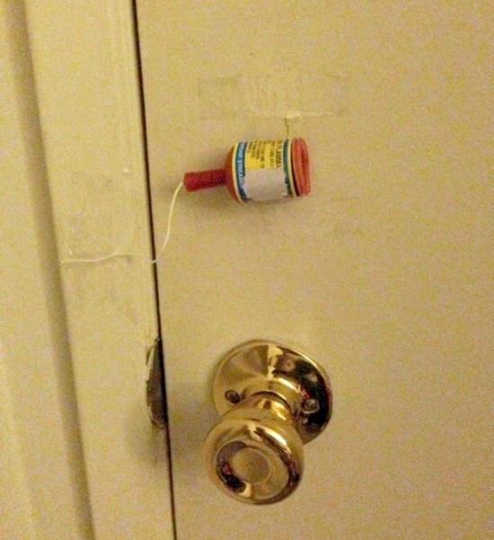 Affix a party popper to your kid’s bedroom door