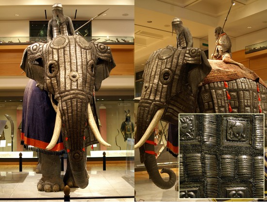 Elephant armour from 17th century (India). It’s composed of 5,840 plates and weighs 118kg