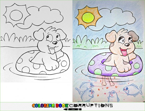 Innocent Children’s Coloring Book Pages Defaced and Turned Into Something Terrible 002