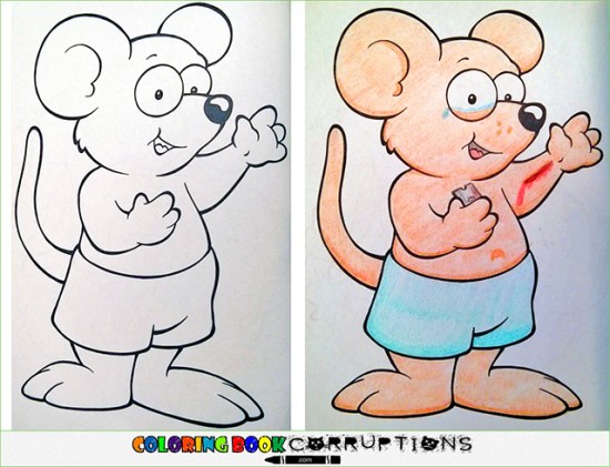 Innocent Children’s Coloring Book Pages Defaced and Turned Into Something Terrible 003
