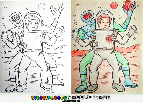 Innocent Children’s Coloring Book Pages Defaced and Turned Into Something Terrible 005