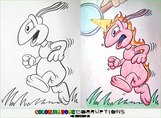 Innocent Children’s Coloring Book Pages Defaced and Turned Into Something Terrible 006