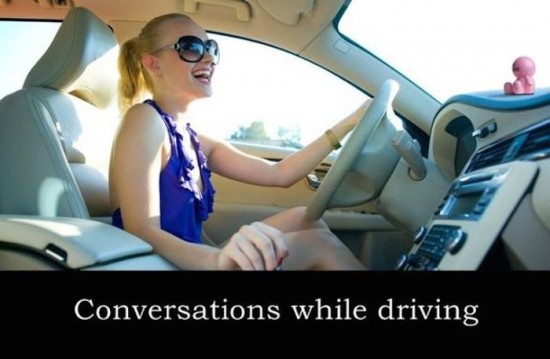 blonde woman driving