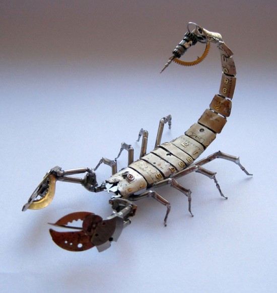 Mechanical Insects Made from Old Watch Parts 001