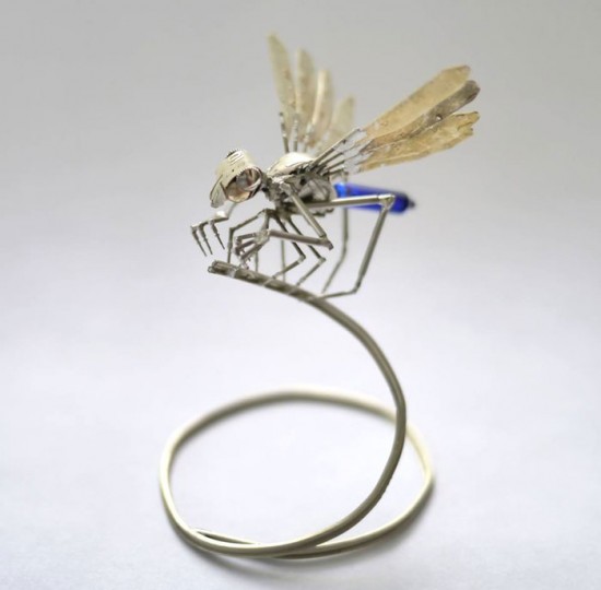 Mechanical Insects Made from Old Watch Parts 002