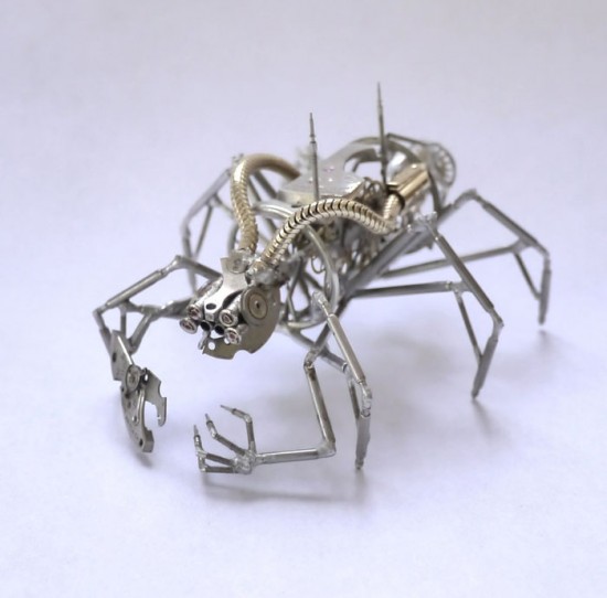 Mechanical Insects Made from Old Watch Parts 003