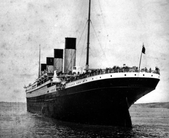RMS Titanic as she leaves Southampton on her maiden voyage (April 10, 1912)