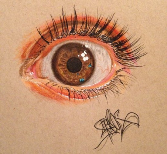 Realistic Eye Drawings Made With Color Pencils 004