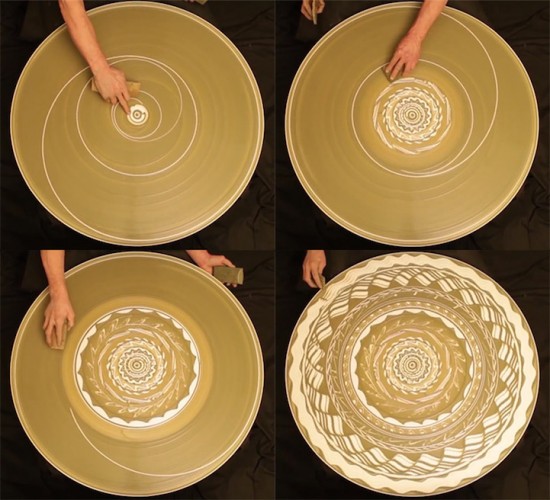 Sand Art on Spinning Potter's Wheel by Mikhail Sadovnikov 001