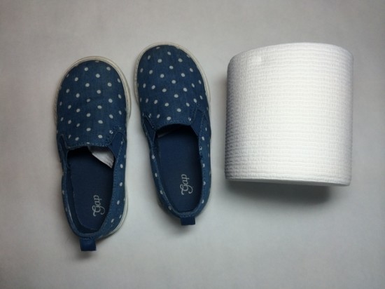 Stuff toilet paper into the toe of your kid’s shoes