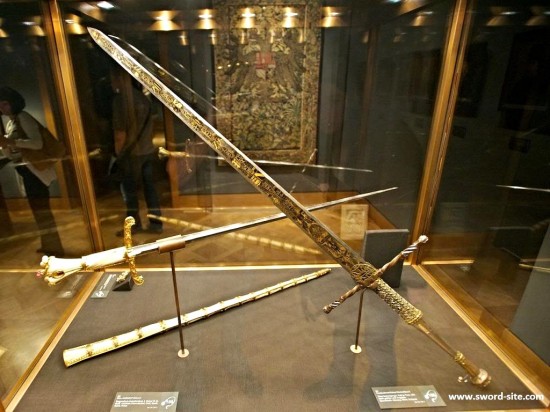 The Longsword of Emperor Maximilan I. Gold, Steel, Silver & Mother of Pearl. This Sword Represents the Zenith of the Sword Maker’s Art in Renaissance Europe