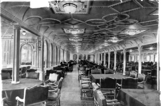 The dining room on the Titanic, 1912
