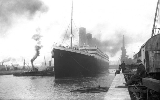 Titanic Prepares to Leave Port. 1912