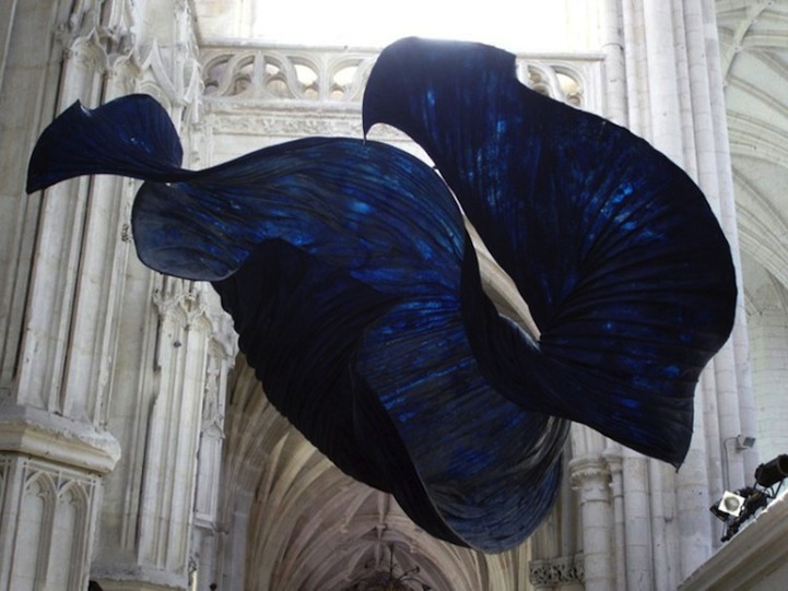 Billowing Ruffles of Colorful Paper Sculptures Float Overhead 007