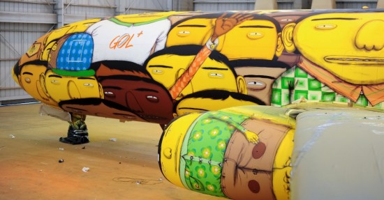 Os Gemeos Paint an Entire Boeing 737 with 1200 Cans of Spray Paint 005